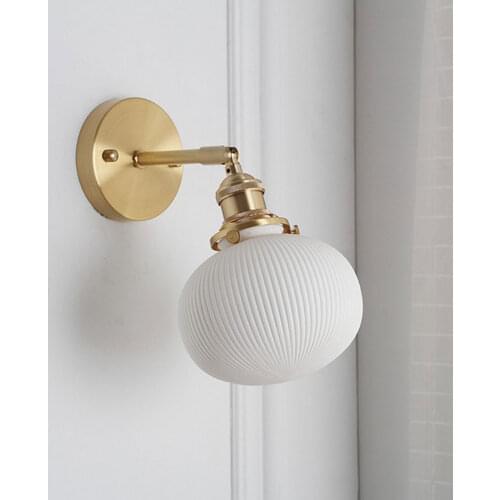 Glass Wall Lamp Modern Transparent Wall Sconce Lighting Nordic wall lamp Copper Wall Lights Clear Lampshade Retro For Bedroom