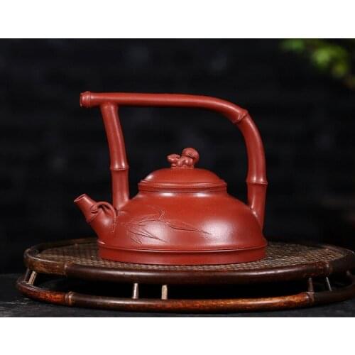 Yixing recommended undressed ore dahongpao portable teapot squirrel bamboo the girder pot agent a undertakes