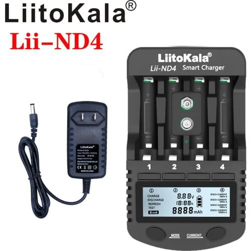 LiitoKala Lii-NL4 Lii-ND4 1.2V AA AAA 9V Battery Charger Ni-MH Ni-Cd Rechargeable Batteries Wall Desk Charging for Travel