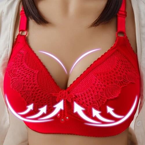Plus Size Women Wire Free Bras Lace Sexy Bra Woman Push Up Adjustable Brassiere Femme Seamless Underwear Lady Comfortable Bras