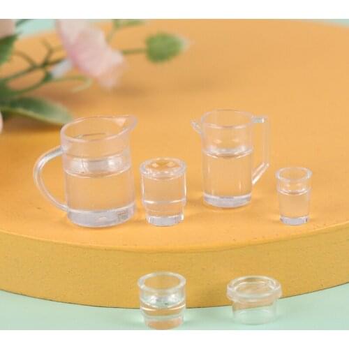 1Set 1:12 Dollhouse Miniature Kitchen Decor Doll house Kitchen Furniture Accessories Tableware Kettle Bottle+Water cup