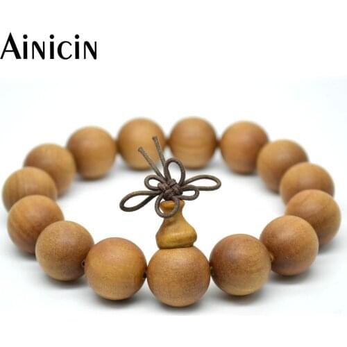 1pc High Quality Matte Surface 15mm Sandalwood Bracelets 8'' Big Wrist Mala Jewelry For Men and Women Jewelry