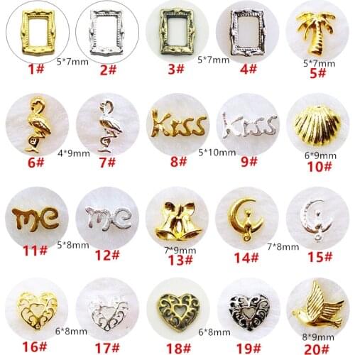 10pcs/lot Japan Korea 3D Alloy Nail Decorations Metal Frame Heart Shell Nail Accessories DIY Charm Styling Tools Nail Art Parts
