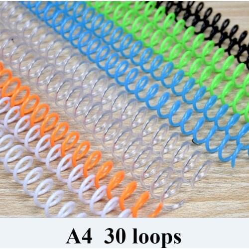 20PCS 30-hole Notebook Binding Spiral Ring Book Plastic Single Wire Ring Single Coil Binding Supplies Spiral Binding Coil