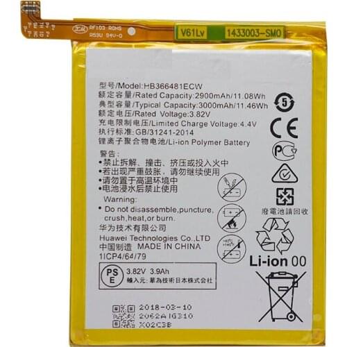 2019 New 100% original antirr HB366481ECW Real 2900mAh Battery For Huawei P9 Ascend P9 Lite G9 honor 8 5C Battery