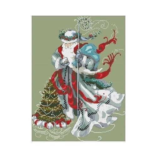 25-MD-100 Santa Claus Counted Cross Stitch 11CT 14CT 18CT DIY Cross Stitch Kits Embroidery Needlework Sets