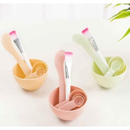 4Pcs/set Makeup DIY Facial Face Mask Bowl Cosmetic Brush Spoon Stick Home Beauty Skin Care Tool Kit