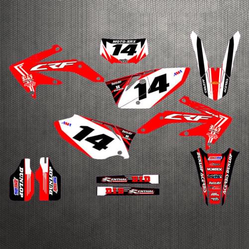 5 styles Free custom numbers names 3M Team Decals Stickers Backgrounds Graphics Kits For HONDA CRF450X 2005 2006 2007 CRF 450X