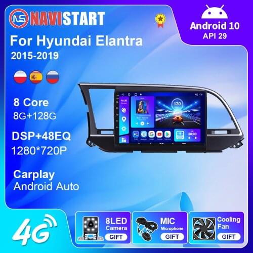 OKNAVI Android 10.0 Car Radio Multimedia Video Player For Hyundai Elantra 2015 2016 2017 2018 2019 Navigation GPS 2 Din No DVD