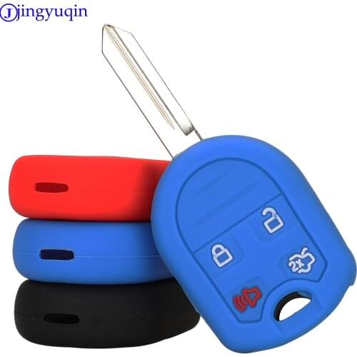 Jingyuqin NewRemote Silicone Car Key Case Cover For Ford Escape Car Remote key Case 4 Buttons Holder