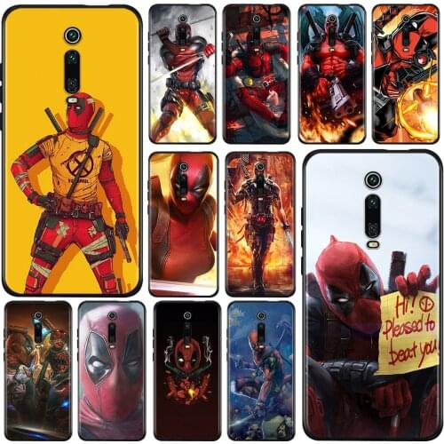 Silicone Black Cover Marvel Deadpool Superhero For Xiaomi Redmi K40 K30i K30T K30S K20 10X GO S2 Y2 Pro Ultra Phone Case