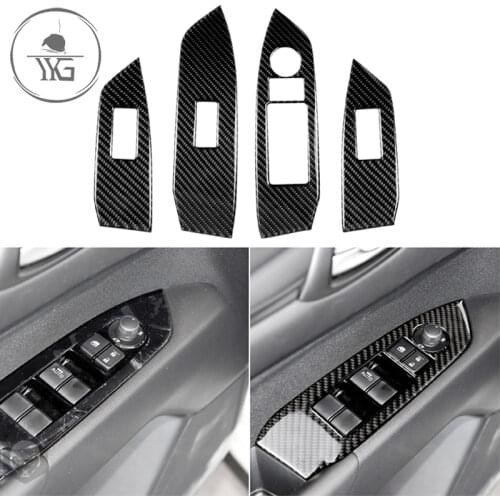 For Mazda CX-5 2017 2018 Carbon Window Lifting Panel Sticker Switch Buttons Frame Cover Trim Door Control Accent Car Styling