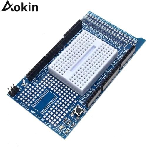 For UNO/MEGA2560 Proto Shield Prototype Shield Proto Shield V3 with Min Breadboard 170 for Arduino UNO Mega Aokin