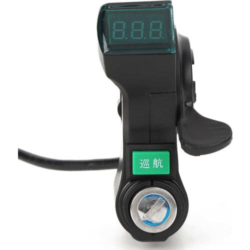 E-bike Thumb Throttle with Cruising Switch Key Lock LCD Display Electric Bicycle Scooter Handlebar Throttle Accelerator Grip