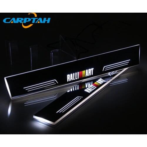 Carptah Moving LED Car Light Door Sill Scuff Plate Pathway Dynamic Streamer Welcome Lamp For Mitsubishi Lancer 8 9 10 Ralliart