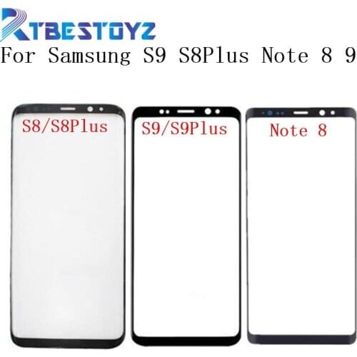 Front Outer Screen Glass Lens Black Replacement For Samsung Galaxy S9 S8 Plus Note 8 Note 9 Front Screen LCD Glass Lens