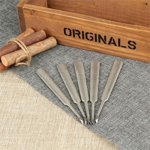 5PCS Leather Craft Edge Stitching Skiving Groover Keen Edge Working Hand Leathercraft Craft Steel Tool