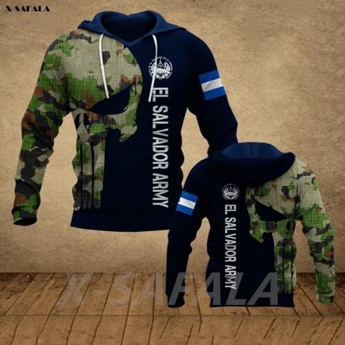 EL SALVADOR Soldier Veteran Army 3D Printed Hoodie Man Female Zipper Pullover Sweatshirt Hooded Jersey Streetwear Tracksuits