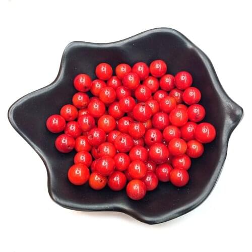 Synthetic Red Coral Round Beads Loose Beads Perforated for Jewelry Making DIY Handmade Beaded Bracelet Necklace Accessories