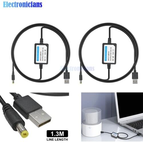 Diymore USB Power Boost Line DC 5V to DC 9V / 12V 1A 2.1x5.5mm USB Converter Adapter Cable Step UP Module Plug Wire Length 1.3M