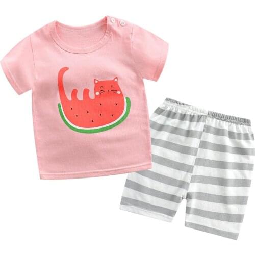 Summer children clothing sets cartoon toddler girls clothing sets top+pant 2Pcs/sets kids casual boys clothes sport suits outfit