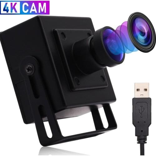 4K 3840x2160 MJPEG 30fps Fisheye USB Camera Mini Metal Case Sony IMX317 CMOS USB Web Camera for Desktop/Laptop PC Computer