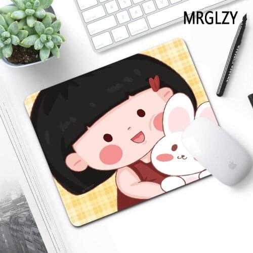 Cute Cartoon Girl Small Mouse Pad Gaming Accessories Kawaii Notebook Keyboard Pad Desk Mat Desktop Non-slip MousePads for LOL