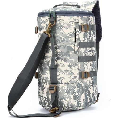 Men Camouflage Tactical Back Pack Outdoor Large Capacity Bucket Shoulder Messenger Travel Luggage Handbag