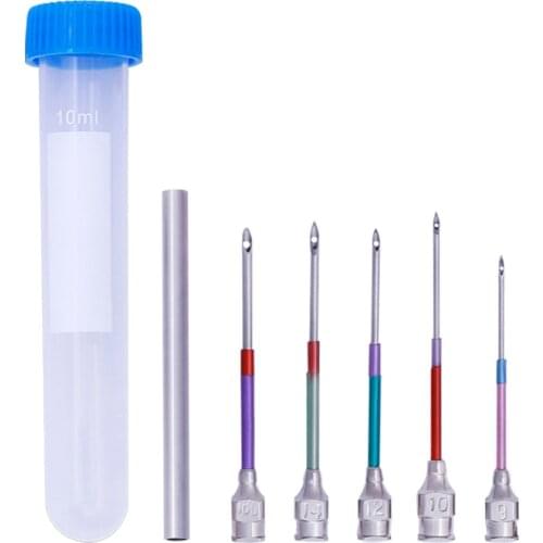 5Pcs Embroidery Stitching Punch Needle Sewing Tool Set 9# 10# 12# 14# 16# With Needle Bottle Embroidery DIY Tools