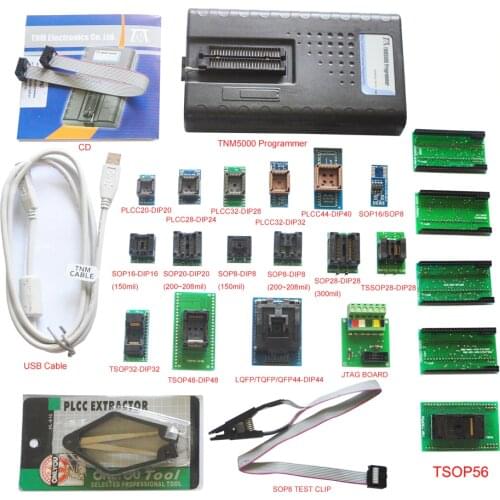 2019 New TNM5000 USB EPROM Programmer memory recorder+17pc adapter for NAND flash/EPROM/MCU/PLD/FPGA/ISP/JTAG,Laptop/Notebook IO
