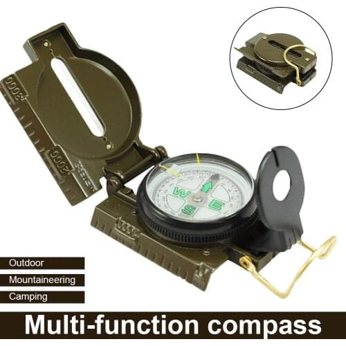 Portable T8NC Green Compass Military Outdoor Camping Mini Folding Lens Portable Compass Hiking Survival Accurate Camping Tool