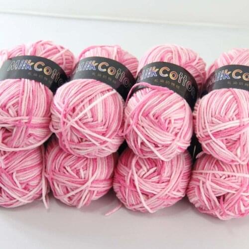 Sale 8ballsx50g Soft Cotton Baby Yarn New Hand-dyed Wool Socks Scarf Knitting Pink 2075-01-8