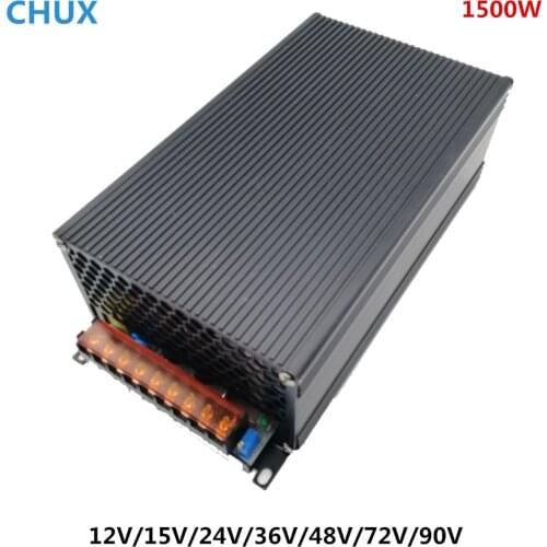 Regulated 1500W Switching Power Supply 12V 15V 24V 36V 48V 72V 90V Driver Transformer 110V 220V AC DC SMPS CNC CCTV 3D Printer