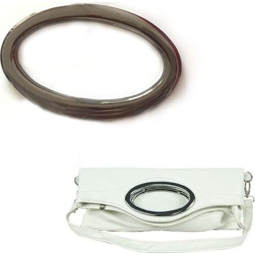 3 1/2 inch (Inner diameter) Gunmetal handbag handle oval cut out bag handle