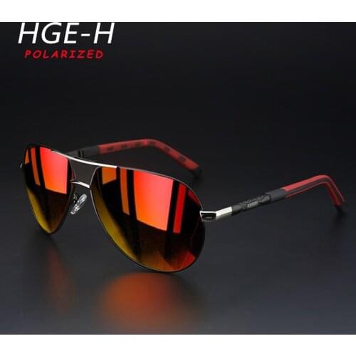 HGE-HMen Vintage Aluminum Polarized Sunglasses Classic Brand Sun glasses Coating Lens Driving Travel UV400 Goggles Oculos KD73