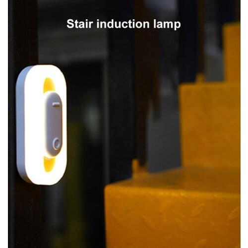 LED Magnetic Night Light Human Body Sensor Night Lamp USB Rechargeable Lantern Wireless Wall Lamp For Stairs Kitchen Cabinet