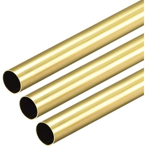 Uxcell 3 Pcs Brass Round Tube 300mm Length 9.5mm OD 0.2mm Wall Thickness Seamless Straight Pipe Tubing