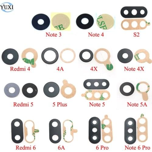 YuXi Rear Back Camera Glass Lens Cover for Xiaomi Redmi Note 6 Pro 6A 5A 5 Plus 4X 4A 4 3 S2 Y2 Repair Parts