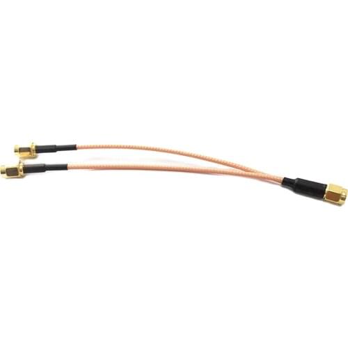 1 into 2 Y type splitter adapter SMA male switch 2X SMA male plug RF coax cable RG316 15cm 6"