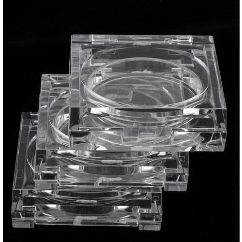 3PCS Mini Crystal Empty Eye Shadow Powder Blusher Containers Transparent