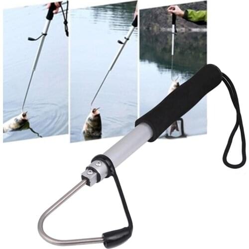 60cm Stainless Steel Sea Telescopic Fishing Gaff Aluminum Alloy Spear Hook Fish Tackle Outdoor Fishing Tool New