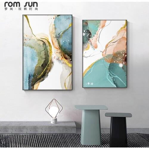 Abstract Colorful Painting Tableaux Big Size Poster Blue Print Pink Wall Art Picture Living Room Nordic Cuadros Canvas Art