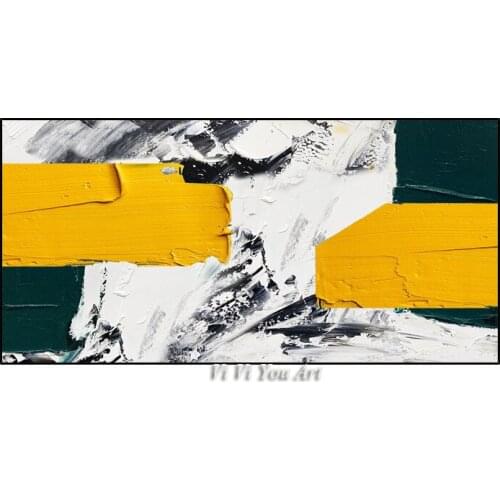 Abstract Oil painting Wall Art Canvas Painting Golden Line Wall Pictures for Living Room Art Gallery Entrance Deco