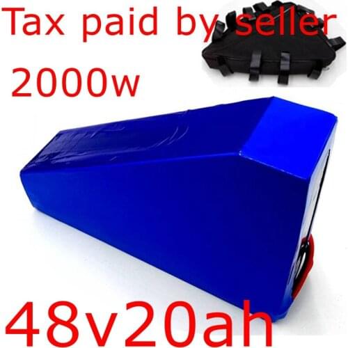 SWORDS FOX 1000W 48V 20AH Triangle BAG electric bike battery 48v 750W 1000W With Samsung cell ithium ion battery 3A charger