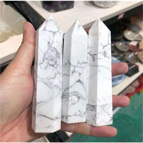 White Howlite Wand Point Natural Crystal Stones For Home Decoration