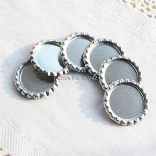 Free Shipping: "10000 pcs/lot" Bright Silver Flatten Bottle Caps For Fashion Necklace DIY Making