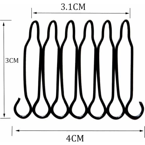 Free shipping 24 pieces wig comb for wig cap black color wig clips top quality guarantee