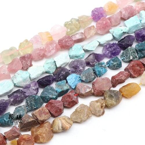 Natural Raw Crystal Nugget Chip Beads Irregular Rough Amethysts Lapis Lazuli Loose Beads For Jewelry Making DIY Bracelet 15