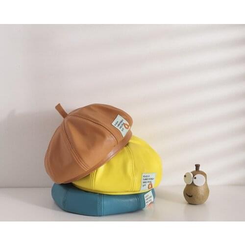 Children Hats for Boys Girls Fashion Solid Color Artist Hat Octagonal Berets Accessories Party Kids Beanie Caps 1 2 3 4 5 6 Y