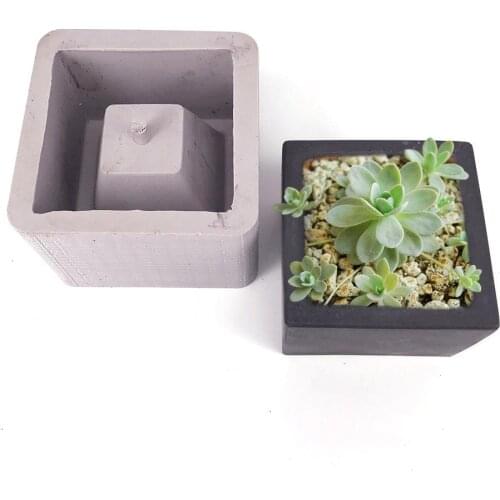 Square Ceramic Clay Pots Mold Concrete Planter Silicone Mould for Home Decoration Table Crafts Handmade Creative Flower Pot Mold